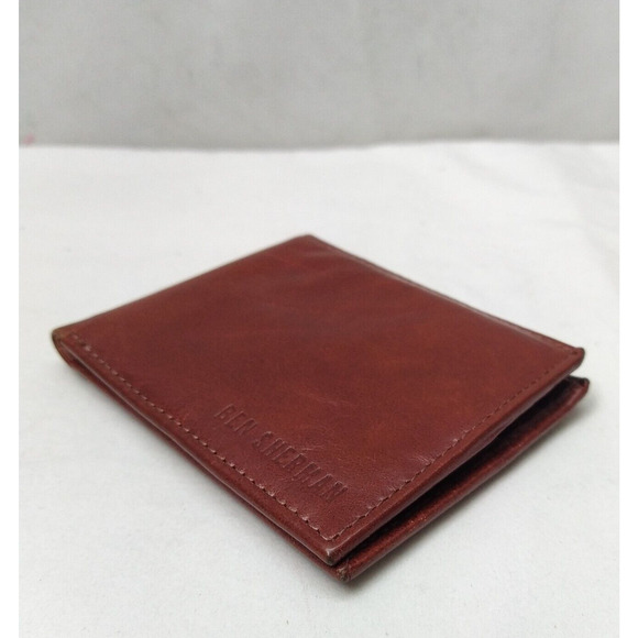 Ben Sherman Brown Leather Credit Card ID Window Bifold Man Wallet - Picture 6 of 15